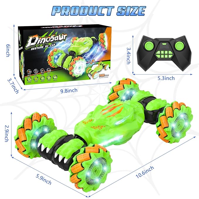 Hand Gesture Sensing RC Stunt Car Toys for 6-12 yr Boys&Girls - Easter Christmas Birthday Gifts, 2.4Ghz Remote Control Twist Car Toys Gifts for Kids 6 7 8 9 10 11 12 Year Old