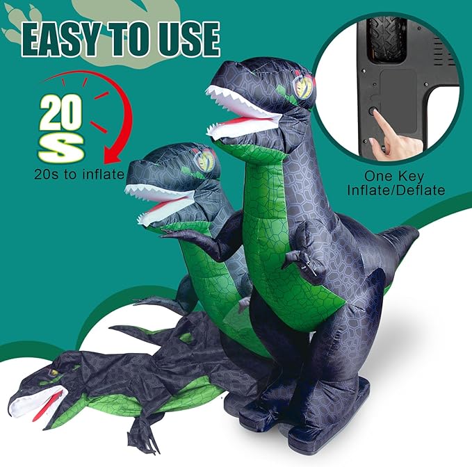 RC Dinosaur Toy Remoted Control Inflatable Dinosaur Car 360° Rotation Forward Backward Gift for Kids Boys 6,7,8 Years Old