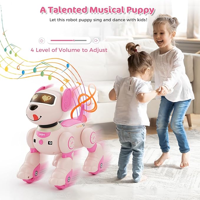 VATOS Robot Dog Toy for Kids, Voice & 2.4GHz Remote Control Robot Pet with Interactive Touch Sensors, Over 20+ Responses, Program Mode, Robotic Puppy Toy for Kids Boys & Girls