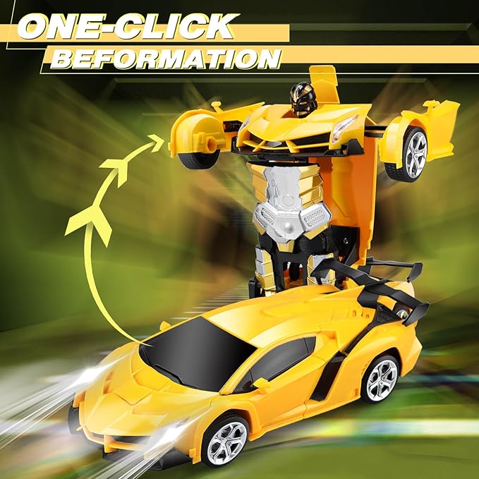 Remote Control Car Toys - Transforming RC Cars for Kids & Boys Toys - One Button Transformation and 360 Degree Rotating Drifting - Gifts for Boys and Girls