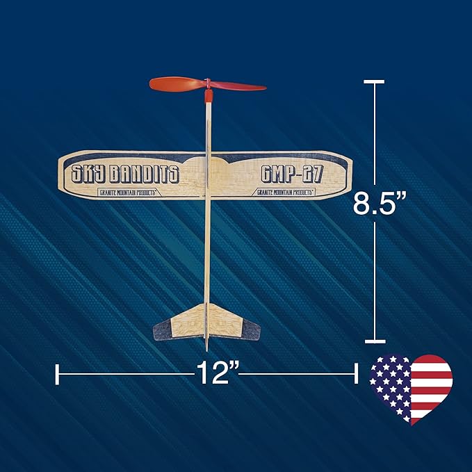 Balsa Wood and Styrofoam Airplane Toys Set | Wooden Airplane Kits | 2 Rubberband Powered Propellor Planes, 2 Balsa Wood Glider Planes, and 6 Foam Model Toy Airplane Kits | Classic Toys for Children