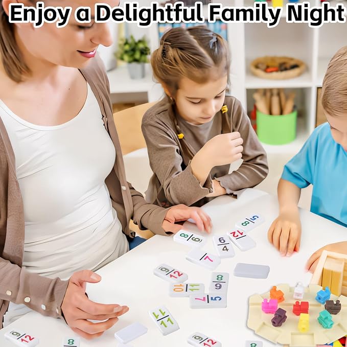 Mexican Train Dominoes Double 15 Set | 136 Colored Number Tiles with Lightweight EVA Case | Family & Adult Strategy Board Game for Travel