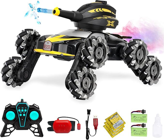 Rc Tank That Shoots 8WD Remote Control Water Bomb Car,8WD Remote Control Car,2.4GHz Gesture Sensing,Remote ControlStunt Truck,360°Rotating,8 9 10 11 12 Year Old Birthday Gifts ﻿