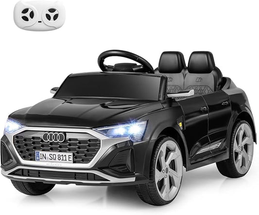 Licensed Audi SQ8 Ride on Car by INFANS, Battery Powered Electric Vehicle for with Remote Control, Adjustable Music, LED Lights, Suspension, Driving Toy Gift for Kids Toddler Age 3+ (Black)