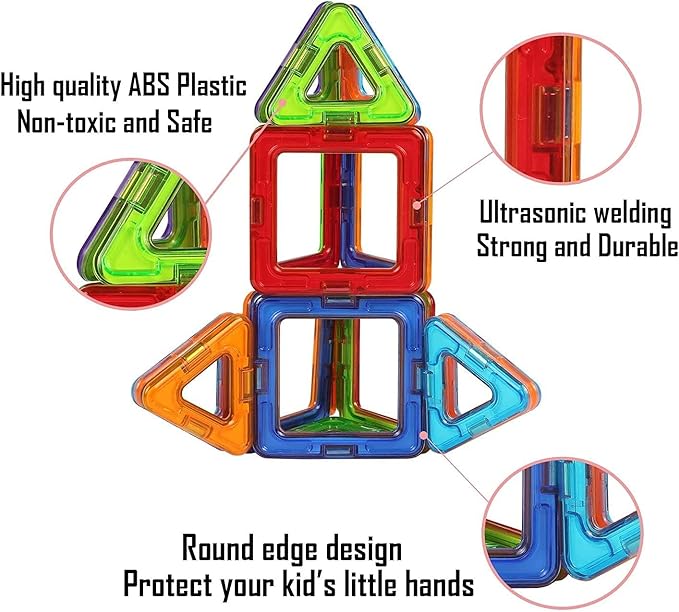 Biting Finger Dinosaur Toys Magnetic Tiles - Magnet Building Blocks Toddler Dinosaur World Creative Games Kids Magnetic Set Castle Tiles Educational STEM Toys（2）