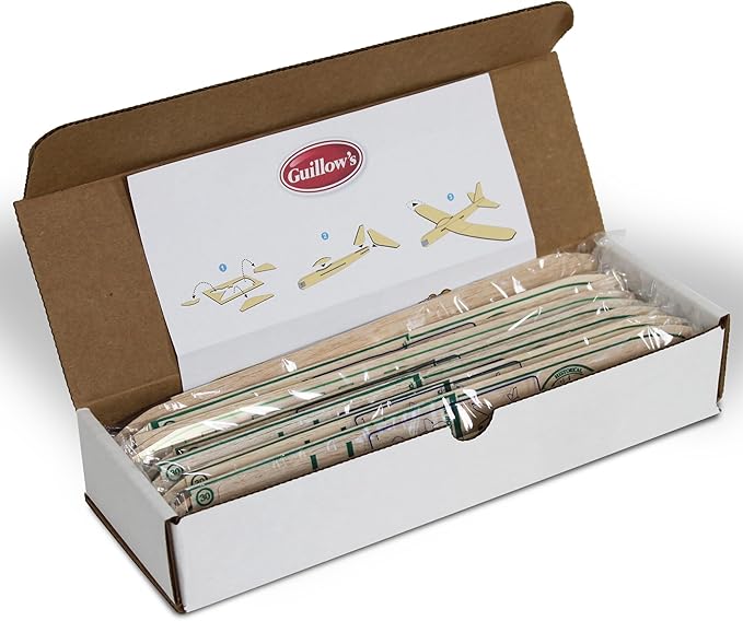 Guillow's 12" Balsa Glider Planes: Happy Birthday - 6 Pack Bundle - Flying Airplane Building Kit, Assemble & Decorate Wooden Gliders, Party Craft Kids Ages 8+