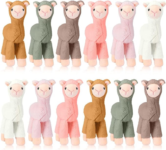 12 Pcs Mini Llama Stuffed Animals 7.87 Inch Alpaca Plush Dolls Cute Keychain Plush Llama Party Favors for Boys and Girls Birthday Party Supplies Baby Shower Bag Fillers Gift