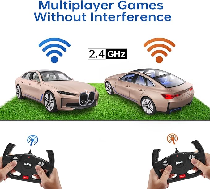 RASTAR BMW i4 Remote Control Car, 1/14 BMW i4 Concept RC Toy Car Golden BMW Model Car Diecast for Kids Boys Adults