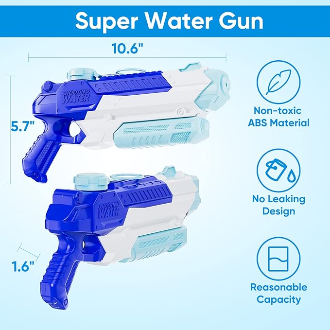 Water Guns for Kids Adults, 4 Pack 400CC/40ft Long Range High Capacity Squirt Guns Toy, Pool Toys Water Toys for Swimming Pool Beach Sand Outdoor, Summer Gifts for Boys Girls