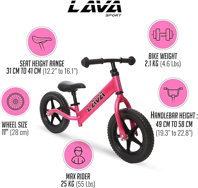Balance Bike - Lightweight Aluminium Toddler Bike for 2, 3, 4, and 5 Year Old Boys and Girls - No Pedal Bikes for Kids with Adjustable Handlebar and Seat, EVA Tires - Training Bike