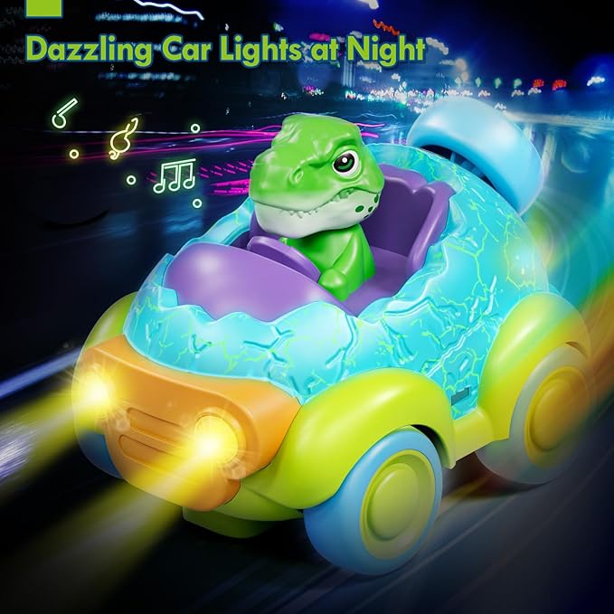 Lehoo Castle Remote Control Car for Toddlers, Rechargeable RC Cars for Toddler Toys 2-3, Dinosaur Toys for Ages 2-4 with Lights & Music, 2 3 4 Year Old Boy Toys