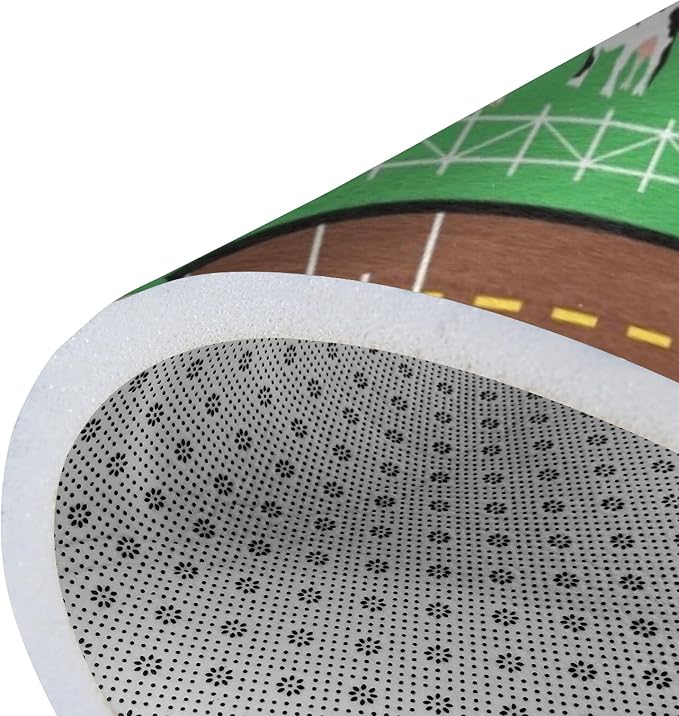 Kids Rug, Farm Map Playmat Rugs - 5x7 Ft Kids Carpet with Rubber Backing, Cute Animal Farming Game Road Map Play Mat Nursery Rugs for Children Bedroom Playroom