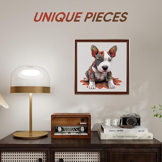 Dog Wooden Puzzles for Adults and Kids,500 Pieces French Bulldog Unique Shaped Liberty Jigsaw Puzzles, Best Gifts for Puzzle Lovers and Famliy Games 18.26x17.6 Inches