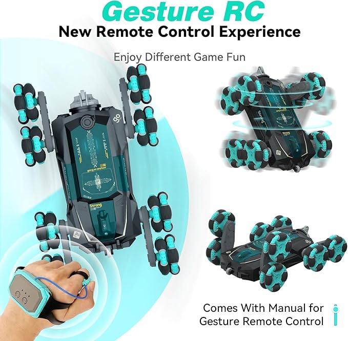 8WD Hand Controlled RC Stunt Car, Gesture Sensing Remote Control Crawler Car for Boys Age 8-13, 2.4Ghz Climbing Toys for Kid 6-10 11 12 Year Old, Christmas Birthday Gifts for Boys Girls