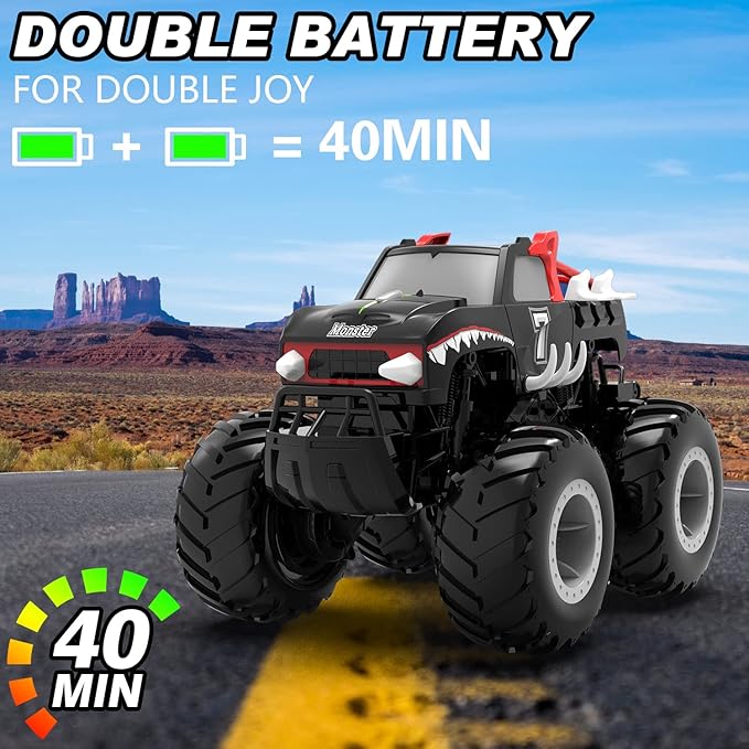 STEMTRON Amphibious Remote Control Car Toys for Boys 2.4 GHz 1:16 All Terrain Off-Road RC Car Waterproof RC Monster Truck Kids Pool Toys Remote Control Boat Gifts for Kids Boys