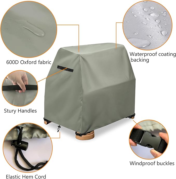 Kids Water Table Cover,Outdoor Heavy 600D Waterproof Anti-UV Dustproof Kids Water Play Table Cover,Compatible with Step2 Rain Showers Splash Pond Toddler Water Table,Grayish Green,Cover Only