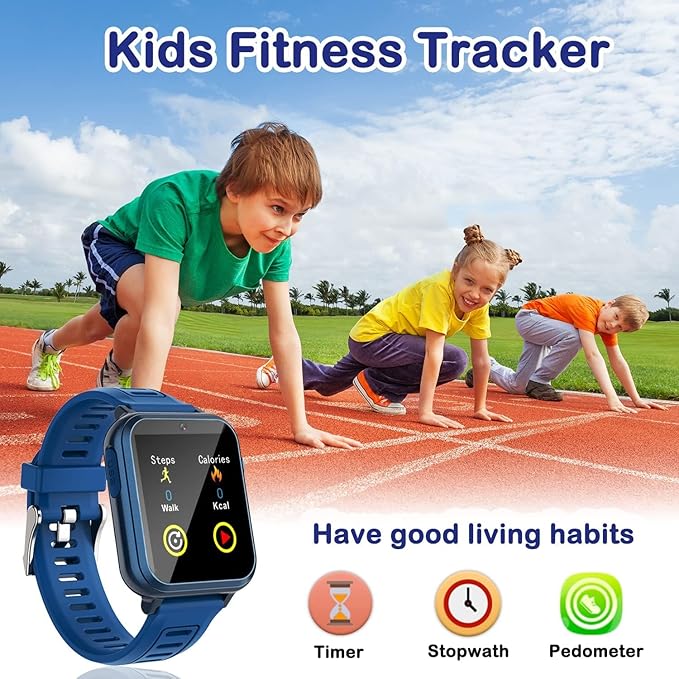 Kids Game Smart Watch for Kids with 24 Puzzle Games HD Touchscreen Camera Music Player Pedometer Alarm Clock Calculator Flashlight 12/24hr Kids Watch Gift for 4-12 Year Old Boys Toys for Kids