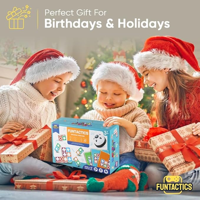 Funtactics Wooden Matching Game Puzzle 3.0 Games, Pattern Block Match Puzzles Building Cubes with Bell for Kids and Adults Toys Board Games for Family Night 5 Players