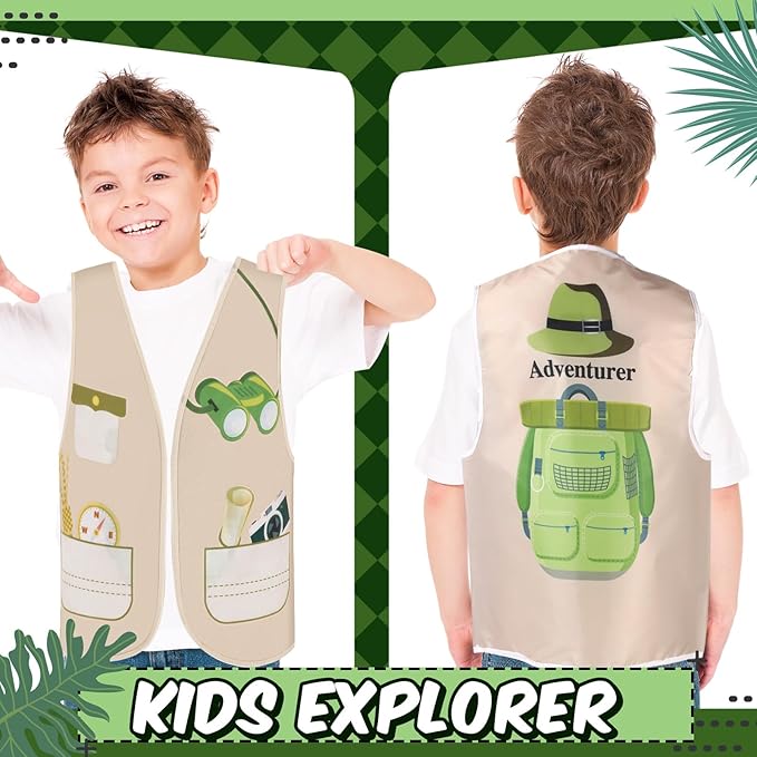 Panitay 12 Pcs Kids Community Helper Dress up Vest, Boy & Girl Career Cosplay Party Costume for Toddlers Occupation Role Play