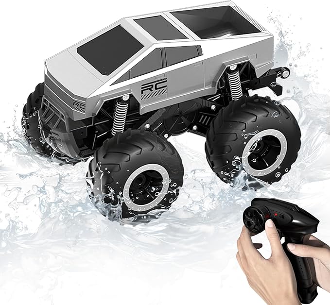 Monster Truck Toy 1:16 Scale Toy RC Remote Control Car Off-Road Pick-up Truck, 4WD Waterproof Monster Truck Toys, 2.4GHz Cybertruck Toy RC Car for All Terrain, for Boys/Girls Age 6 7 8 9 10-12+