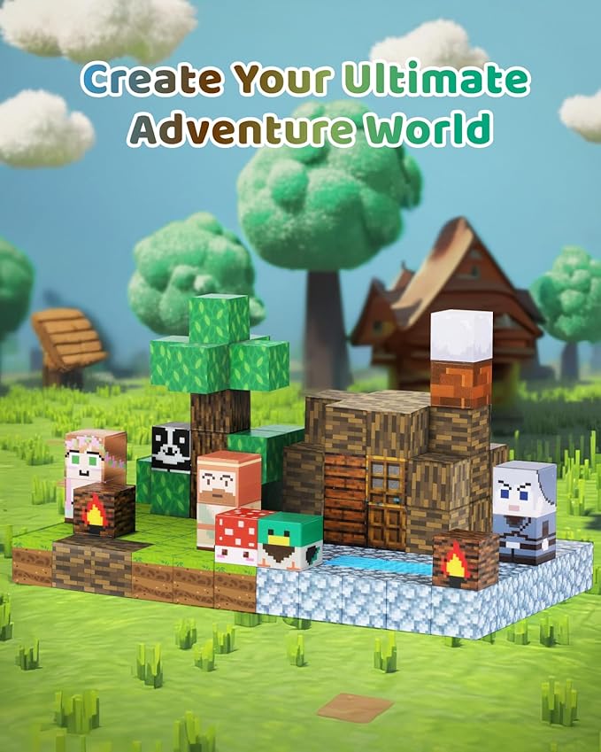 123PCS Magnetic Blocks - Forest Castle Theme Magnetic Blocks Building Toys, Toddler Magnet Toys STEM Building Game Sensory Gift for Kids Ages 3 4 5 6 7 8 9+ Boys Girls Birthday Gifts