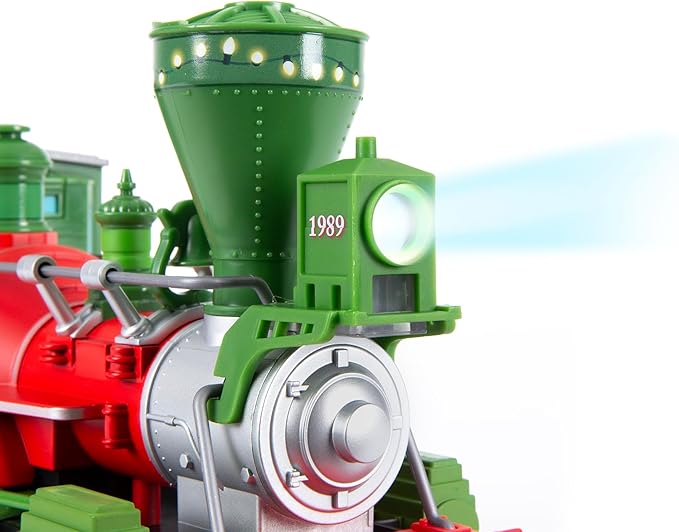 Lionel Battery-Operated Christmas Vacation Toy Train Set with Locomotive, Train Cars, Track & Remote with Authentic Train Sounds, & Lights for Kids 4+