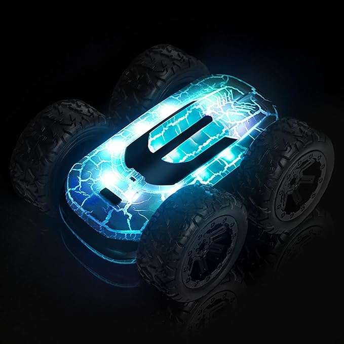 Remote Control Car for Kids 8-12, 360Rotating with 2 Batteries, Double-Sided RC Stunt Car Toy with LED Lights and Headlights