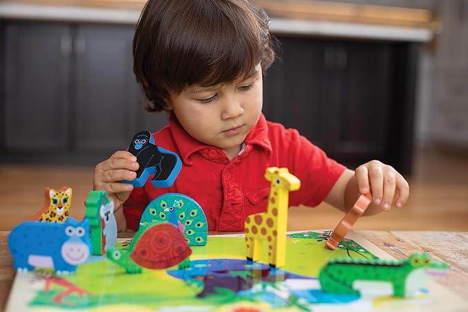 Crocodile Creek Let’s Begin Puzzle - Ten 2-Piece Beginner Puzzles for Ages 2 and Up - Heavy-Duty Storage Canister with Handle - Colorful Unicorns Design - Each Puzzle is 6" L x 4" H Finished