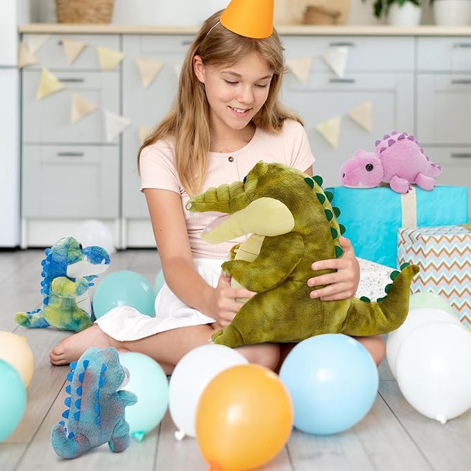 MorisMos Crocodile Stuffed Animal with 3 Baby Inside, 13.7" Stuffed Crocrodile Plush Toy, Mommy Alligator Stuffed Animal with 3 Baby Toys, Stuffed Alligator Plush for Boys & Girls Birthday Gift