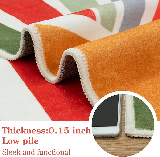 STARUIA Sun 8x10 Washable Area Rugs for Living Room, Non-Slip Backing Large Boho Rainbow Nursery kids Area Rug for Bedroom, Carpet Rug for Dining Guest Room Classroom Office Nursery Kids(Color,8'x10')