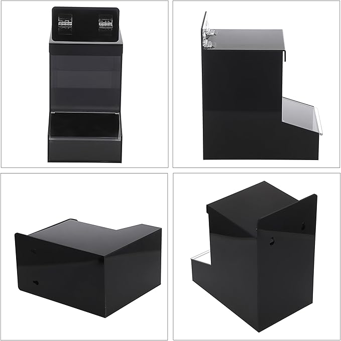 Sumnacon Acrylic Dispenser-Countertop Storge Container for Candy Shoe Covers Golves Hairnets Earplugs,Black Laundry Pod Dispenser with Lids,Wall Storage Dispenser for Laundry Room Pantry Office Store