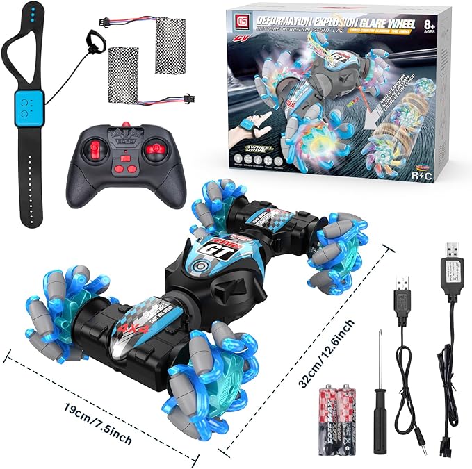 RC Stunt Car for Kids With Remote Control and Gesture Sensing - 360 Degree Spins and Flips, Music - Birthday Gift for 8-15 Years Boys and Girls