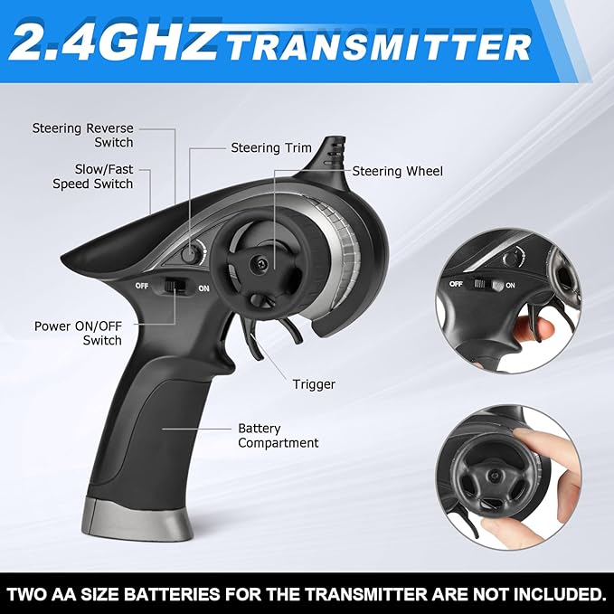 HAIBOXING 2197 RC Drift Cars 1/18 Scale High Speed Performance with Gyro, 2.4GHz Remote Control Cars 28 KM/H RTR for Kids and Adults, Electric Powered 4WD RC Rally Car with 2 Rechargeable Batteries