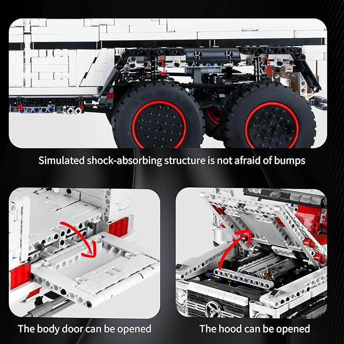 Mould King 13061 Off-Road Pickup Trucks Building Kits Toy, 6x6 MOC Building Blocks Model Off-Road Vehicle with Motor/APP Remote Control, Gift for Kids Age 8+/Adult Enthusiasts(3686 Pieces)