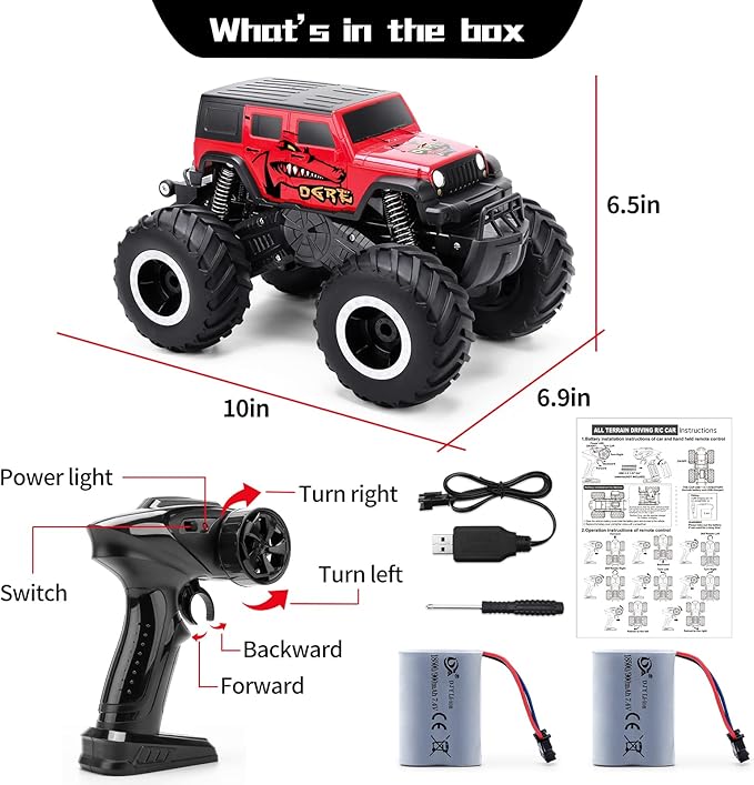 RC Trucks 4x4 Offroad Waterproof - 2.4 GHz Amphibious Remote Control Car Toys for Boys 4-7, Remote Control Monster Truck, Beach Lake Pool Toys, Remote Control Boat Birthday Gifts for Kids