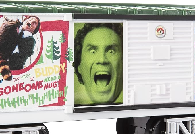 Lionel Battery-Operated Elf Toy Train Set with Locomotive, Train Cars, Track & Remote with Authentic Train Sounds, & Lights for Kids 4+