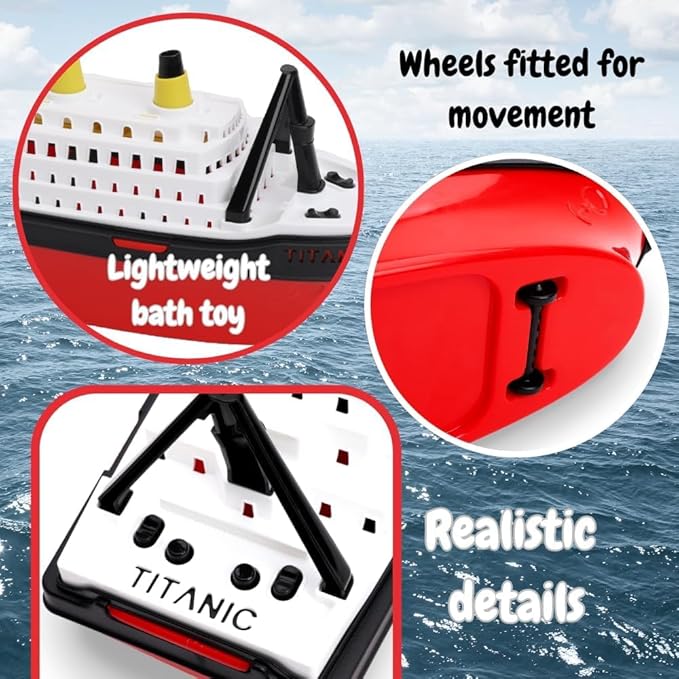 Toyland® 41cm (16") Titanic Replica Toy Boat - Kids Floating Water Toy - Pool & Bathtime Toys - 3 Years+