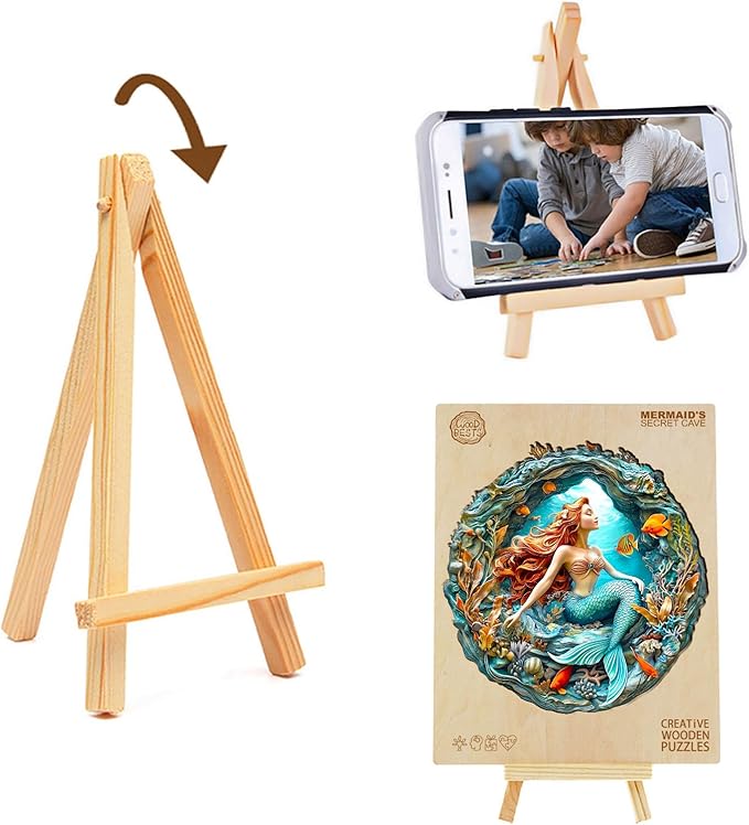 KAAYEE Wooden Puzzles for Adults, 200 Pieces Wooden Jigsaw Mermaid Puzzles for Adult Wood Puzzle Gifts for Children Teen Kids Home Decor Mermaid Puzzles(11.4 * 11.4in)