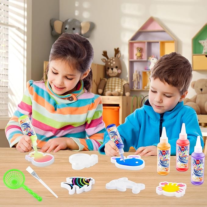 Magic Water Elf Toy Kit, Aqua Fairy Water Gel Kit with 14 Magic Gels, 12 Shape Molds, Aqua Fairy, Magic Water Elf, Children's DIY Magic Water Gel Kit, Magic Elf Water Toy for Kids