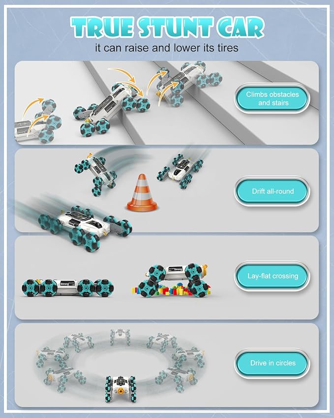 ATHLERIA Gesture Sensing Stunt Rc Cars, 2.4Ghz 8Wd Rechargeable Racing Drift Double-Sided Car, Hand Remote Control Crawler Toy for Boys 8 9 10 11 12 Year Old, Christmas Birthday Party Present for Kids