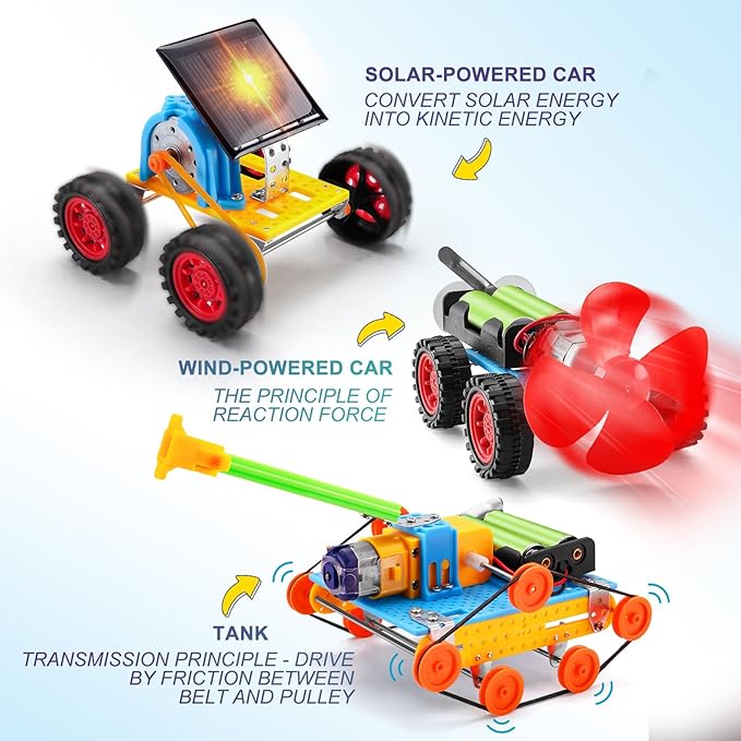 STEM Kits for Kids Age 8-10, Science Robot Building Kits for Boys Crafts 8-12 5-7, STEM Toys for 6 7 8 10 12 13 Year Old Boys Girl Gifts, Science Experiments for Kids 6-8, Car Engineering Projects