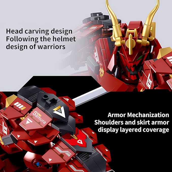 Double Knife Flow Samurai mech Robot Model Building Blocks Toy Set Birthday for Age 8+ Children Adults Teens 923 Pieces