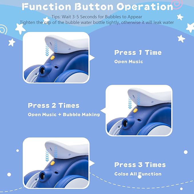 6V Electric Baby Balance Bike with Bubble Machine,4 in 1 Toddler Balance Bike w/Remote Control for 1 Year Old Boys Girls Kids Bubble Bike Ride on Toys w/Powered Motor,Music,LED Lights (Blue)