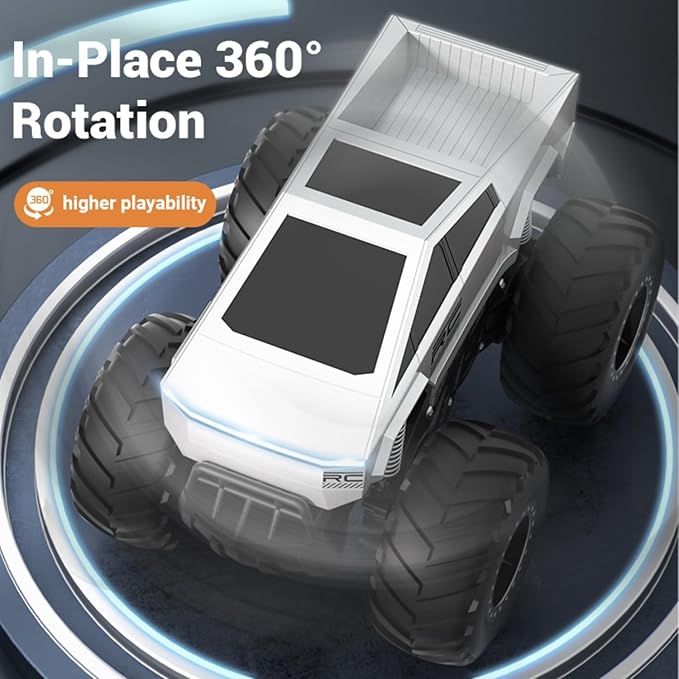 Monster Truck Toy 1:16 Scale Toy RC Remote Control Car Off-Road Pick-up Truck, 4WD Waterproof Monster Truck Toys, 2.4GHz Cybertruck Toy RC Car for All Terrain, for Boys/Girls Age 6 7 8 9 10-12+