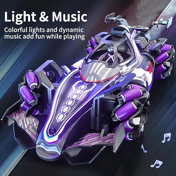 Gesture Sensing RC Stunt Car - Hand Controlled Remote Control Car 4WD Offroad 360° Rotation with Light Music Spray, RC Drift Car Toys for 6-12 Year Boys, Cool Birthday Gifts for Kids