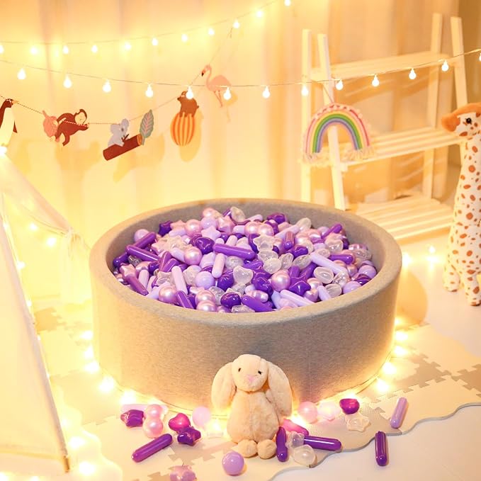 STARBOLO Ball Pit Balls for Toddlers - Macaron 100 Ball Pit Balls Crush Proof Plastic Toy Balls for Toddlers Ball Pits, Ball Pit Play Tent, Baby Pool Water Toys(Mixed Purple)