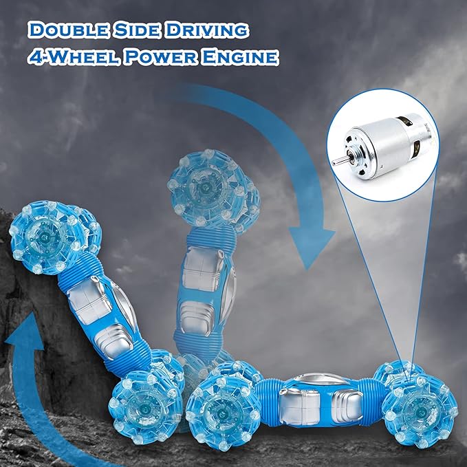 BEMITON Boys Aged 6-12 Birthday Gift Ideas- Gesture Sensing RC Stunt Car Toy for Kids, Hand-Controlled 2.4Ghz Remote Control Twist Cars, 4WD All-Terrain Off-Road Vehicle