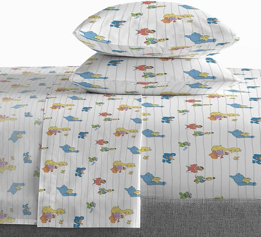 Saturday Park Sesame Street Queen Sheet Set - Elmo and Cookie 4 Piece 100% Organic Cotton Sheets with Pillow Cover - GOTS & Oeko-TEX Certified