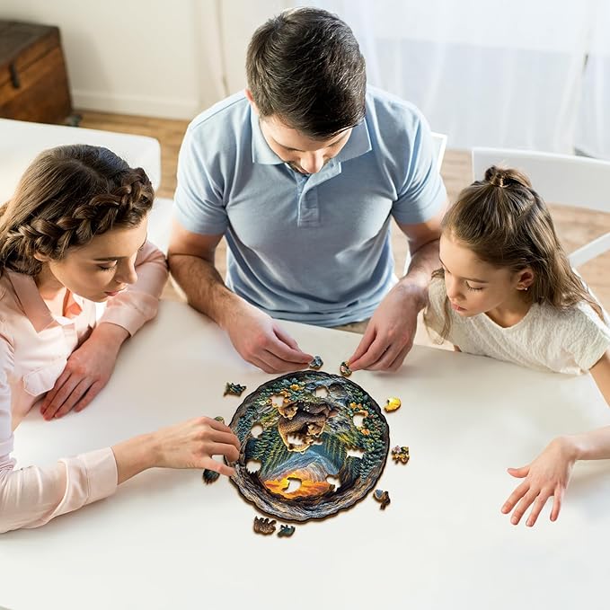 Wooden Puzzles for Adults, 3D Visual Effect Brown Bear Embrace Wooden Jigsaw Puzzle Kids,Unique Shape Wood Puzzle Adult,Puzzle for Adults,Birthday Gifts Family Games (L-13.4 * 13.1 in-309pcs)