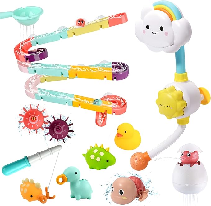 33 PCS Bath Toy Bathtub Toy with Shower and Rubber Duck for Toddlers and Babies